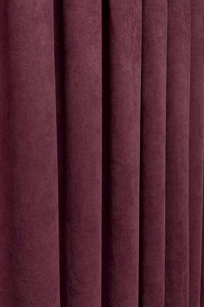 Cortibo Barcelona Velvet Textured - Background Plum Curtain Without Pleat