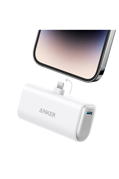 Anker Nano Powerbank (12W, DAHİLİ LİGHTNİNG KONNEKTÖRÜ) - Beyaz - A1645