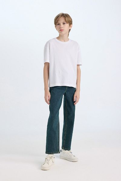 DeFacto Boy's Straight Fit Straight Leg Pocket Jean Trousers C3697A824Wn