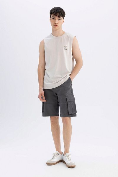 DeFacto Relax Fit Flat Leg Gabardine Cargo Βερμούδες Σορτς C5382ax24sm