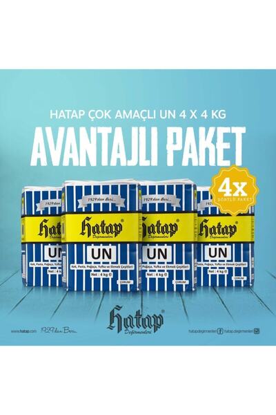 Hatap Değirmenleri Hatap Çok Amaçlı Un 4 X 4 Kg Avantajlı Paket