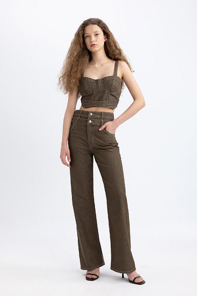 DeFacto High Waist Afra X 90S Wide Leg Jeans - C4771Ax24Sp