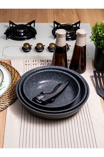 ThermoAD |   Series of Pratica |   Pan Set |   4 Pieces |   Grey