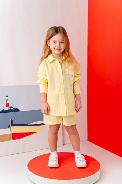 Zeyland Σετ Πουκάμισο και Σορτς για Κορίτσια - Κίτρινο