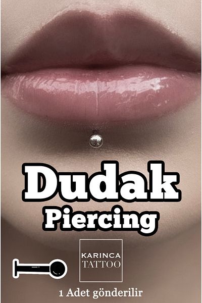 Karınca Piercing Lip Piercing - 100% Surgical Steel Labret Snake Bites Medusa Monroe