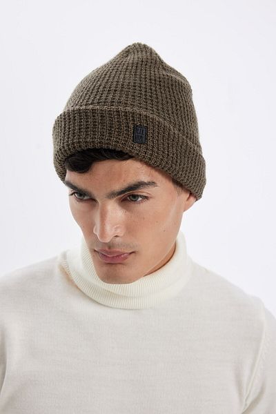 DeFacto Men's Label Printed Beanie with Fleece Inside C7140Ax24Wn