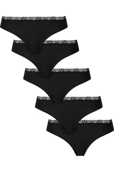 Urban Classics Ladies Basic Cotton Brazilian Lace 5-pack