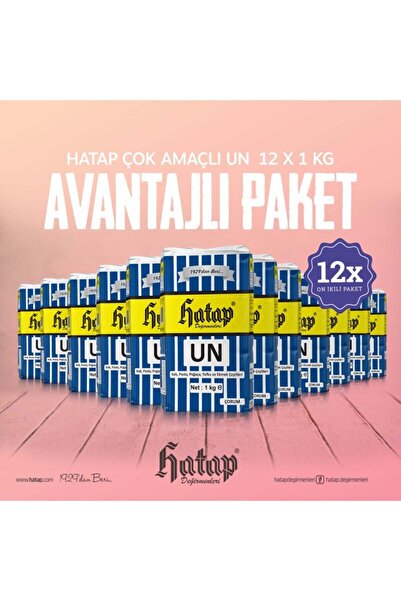 Hatap Değirmenleri Hatap Çok Amaçlı Un 12 X 1 Kg Avantajlı Paket