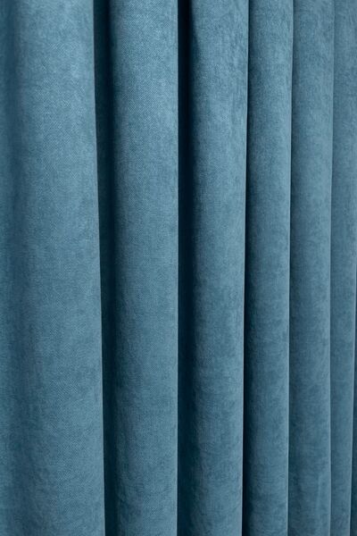 Cortibo Indigo Barcelona Velvet Textured Background Curtain - Non- Pleated