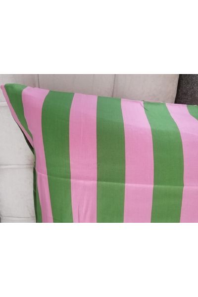 Taç Crown Striped Cotton Satin Pillow Case Set (2 Pcs 50X70 cm)