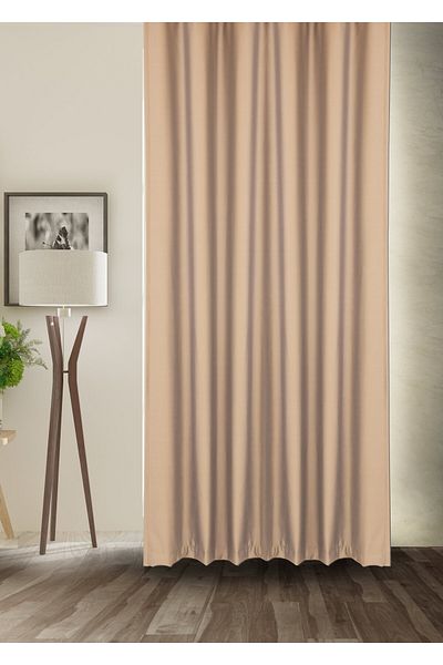 cheap's home Blackout Lightproof Background Curtain High Quality Blackout Sunshade with Extrafoam Without Pleats (Bej)