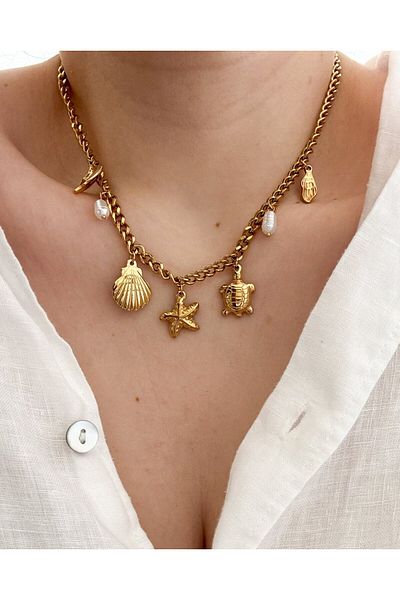CHARMLUCKY Steel Charm Necklace