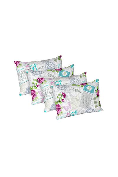 ALCAM Set of 4 Rose pillows, Alcam quilted microfiber, 50x70 cm