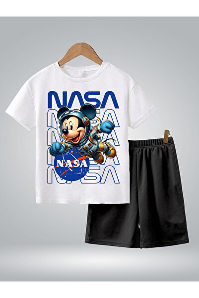 GLOWES Унісекс дитячий комплект шортів з принтом, біло-чорний