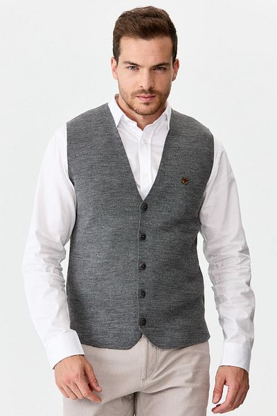 Desen Triko Tricotaje fine pentru bărbați Vestă simplă O.smoked