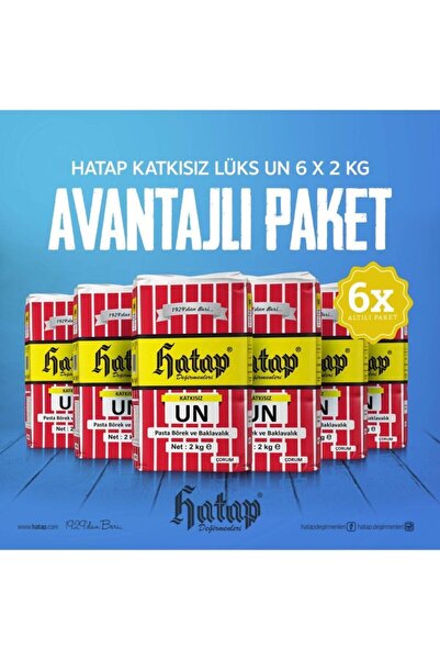Hatap Değirmenleri Hatap Pasta Börek Ve Baklavalık Un 6 X 2 Kg Avanatajlı Paket