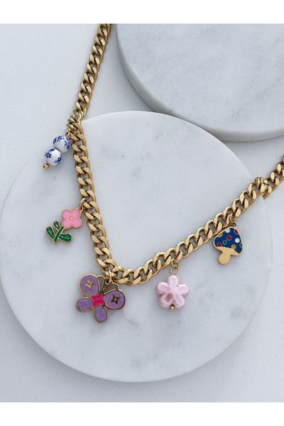 CHARMLUCKY Steel Charm Necklace