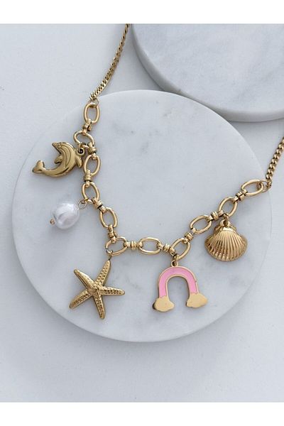 CHARMLUCKY Steel Charm Necklace