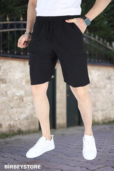BİRBEYSTORE Άνετο σορτς Unisex Χαλαρό λινό Μήκος βαμβακερό μεγάλο