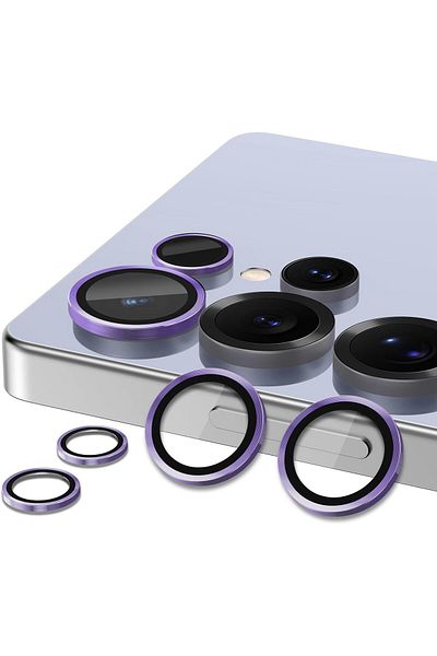 AWH Samsung Galaxy S25 Ultra Camera Lens Protector, Metal Ring Glass Cover, HD Clear