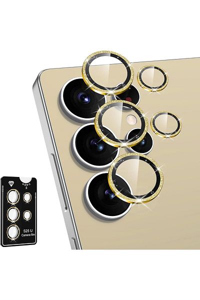 AWH Samsung Galaxy S25 Ultra Camera Lens Protector, Metal Ring Glass Cover, HD Clear