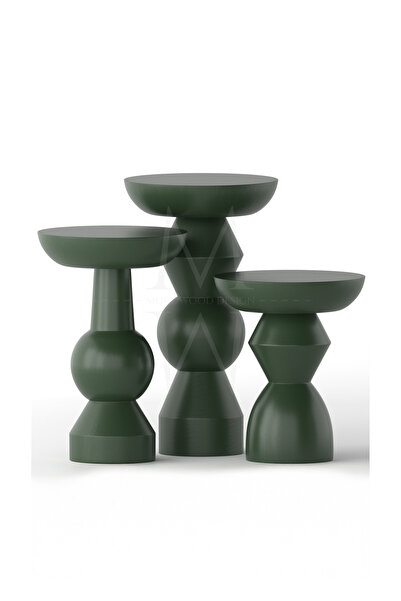 More Wood Design Modern Tasarım 3'lü Sehpa