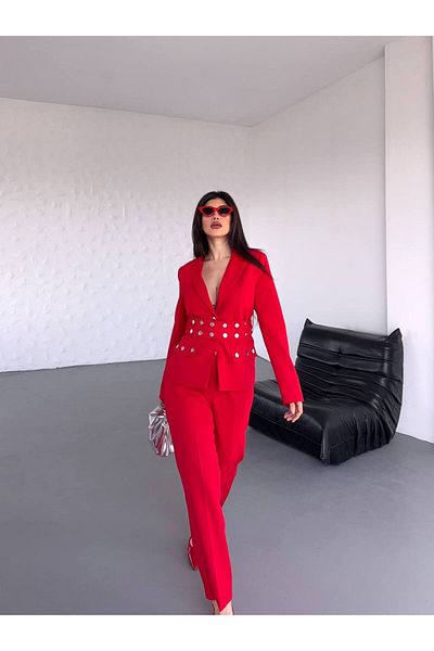 ZF BUTİK Női Cekey nadrág Snap részlet öltöny