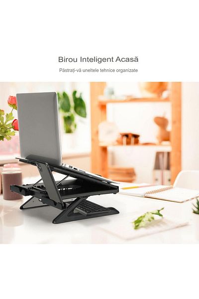Tronsmart Stand pentru laptop Tronsmart AP9001-B ergonomic si portabil care asigura o ventilare