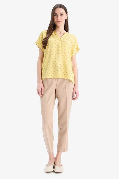 DeFacto New Season Regular Fit Apache Collar Patterned Short Sleeve Shirt