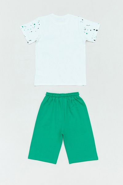 Fulla Moda To Feel Good Text Printed 2-Piece Boy's Shorts Suit