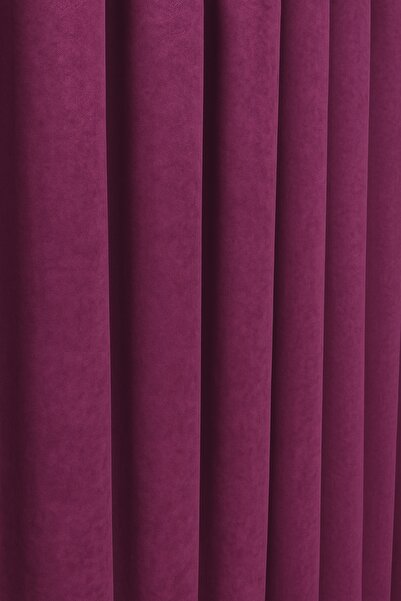Cortibo Barcelona Velvet Textured Background Curtain Cherry Rotten (No Pleats)