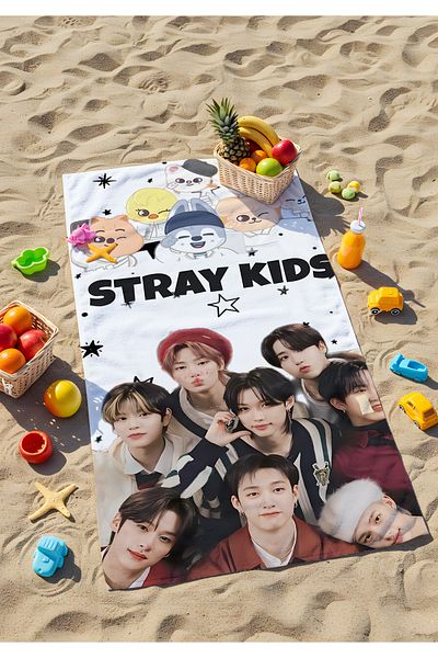 Viadela Stray Kids Beach Towel - Energetic K-Pop Style