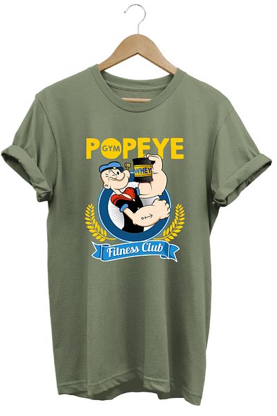 remonz POPEYE Βασιλικός Πρίγκιπας Βαμβακερό μπλουζάκι Ενίσχυση Υποδομής