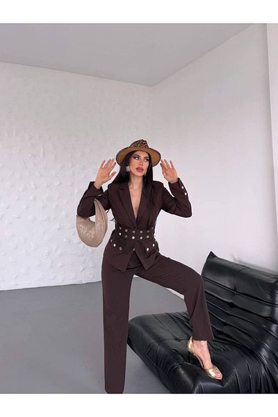 ZF BUTİK Női Cekey nadrág Snap részlet öltöny