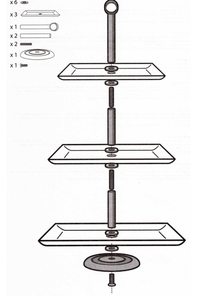 Ambition Tiered cake stand, 3 levels, Laura