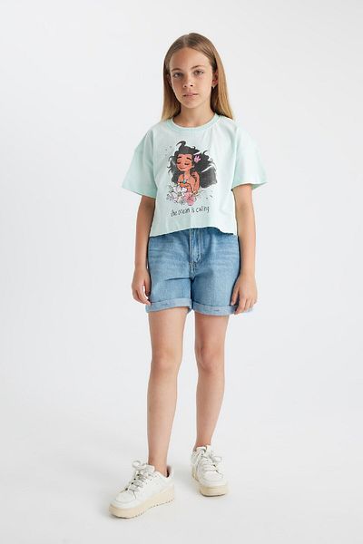 DeFacto Disney Princess Girls' T-Shirt - Crew Neck, Short Sleeve C5946A824Hs