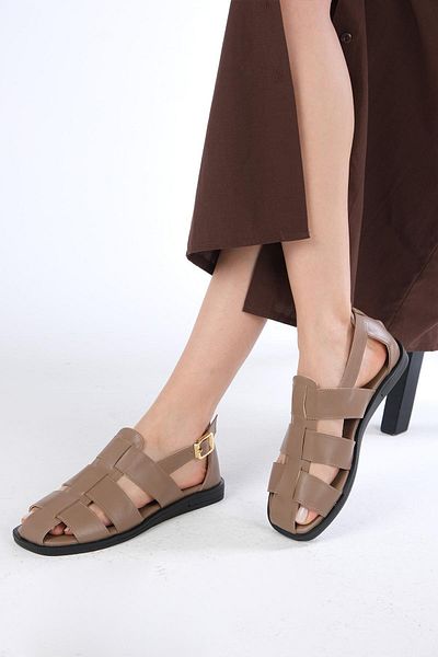 Mio Gusto Allison Mink Color Flat Women's Sandals