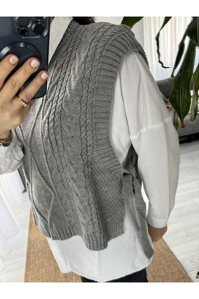 Tüy boutique Side Tie Hair Braid Sweater
