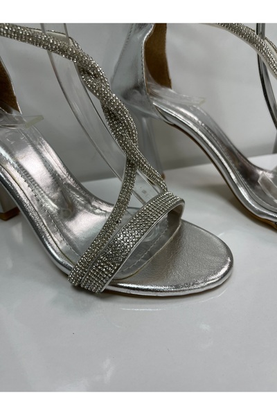 Mimoza KADIN TOPUKLU STİLETTO TAŞLI ÇAPRAZ BANT DETAYI İLE ÇOK ŞIK