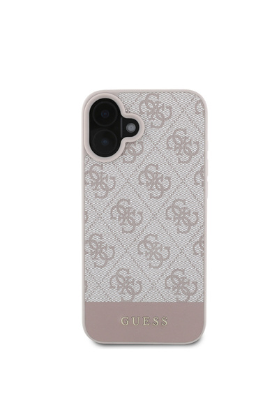 Guess iPhone 16 Uyumlu Kılıf Guess Lisanslı PU Deri Şerit Logo Dizaynlı Kapak...