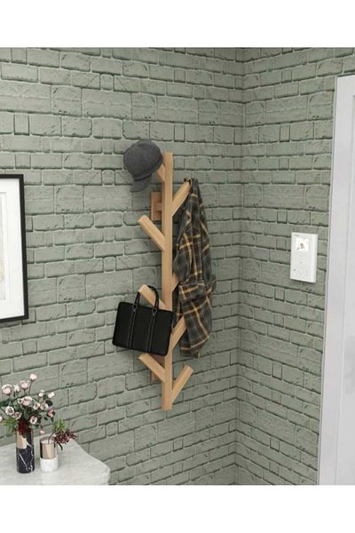 PARMELAS Wall Mounted Wooden Clothes Hanger Coat Rack Hanger Decorative Hanger Hanger Natural Clothes Hanger