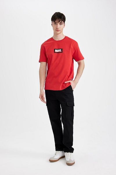 DeFacto Μπλουζάκι με κοντό μανίκι με λογότυπο Marvel Only Regular Fit Crew Neck 24 ετών 801005824