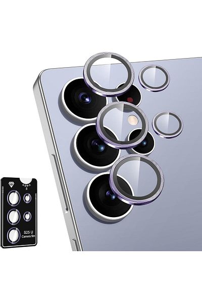 AWH Samsung Galaxy S25 Ultra Camera Lens Protector, Metal Ring Glass Cover, HD Clear