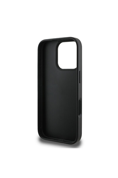 Guess Guess Licensed Pu Leather Compatible Case for iPhone 16 Pro Max Cover with Stripe Logo Design Black