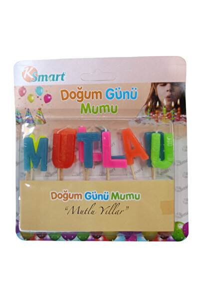intoku Doğum Günü Mumu Harfli Mum "MUTLU YILLAR" Yazılı