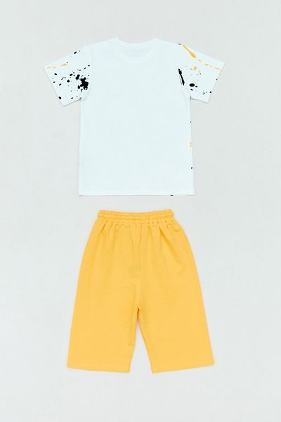 Fulla Moda To Feel Good Text Printed 2-Piece Boy's Shorts Suit