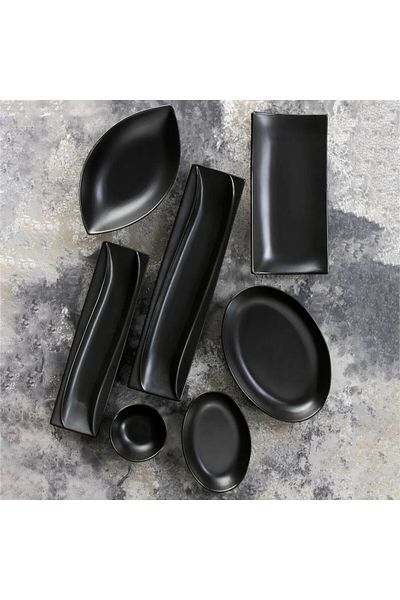 Ambition Platou asimetric 31,5x18,5cm, negru, Salsa