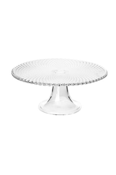 Domotti Platou sticla cu talpa 28cm, Cristal