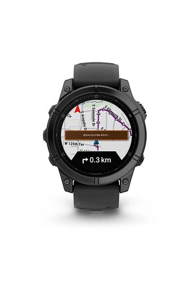 Garmin FENIX E - 47 MM, AMOLED SLATE GRAY STEEL WITH BLACK SILICONE BAND