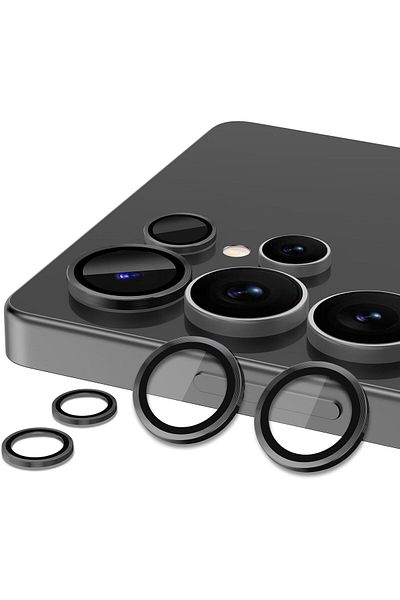 AWH Samsung Galaxy S25 Ultra Camera Lens Protector, Metal Ring Glass Cover, HD Clear